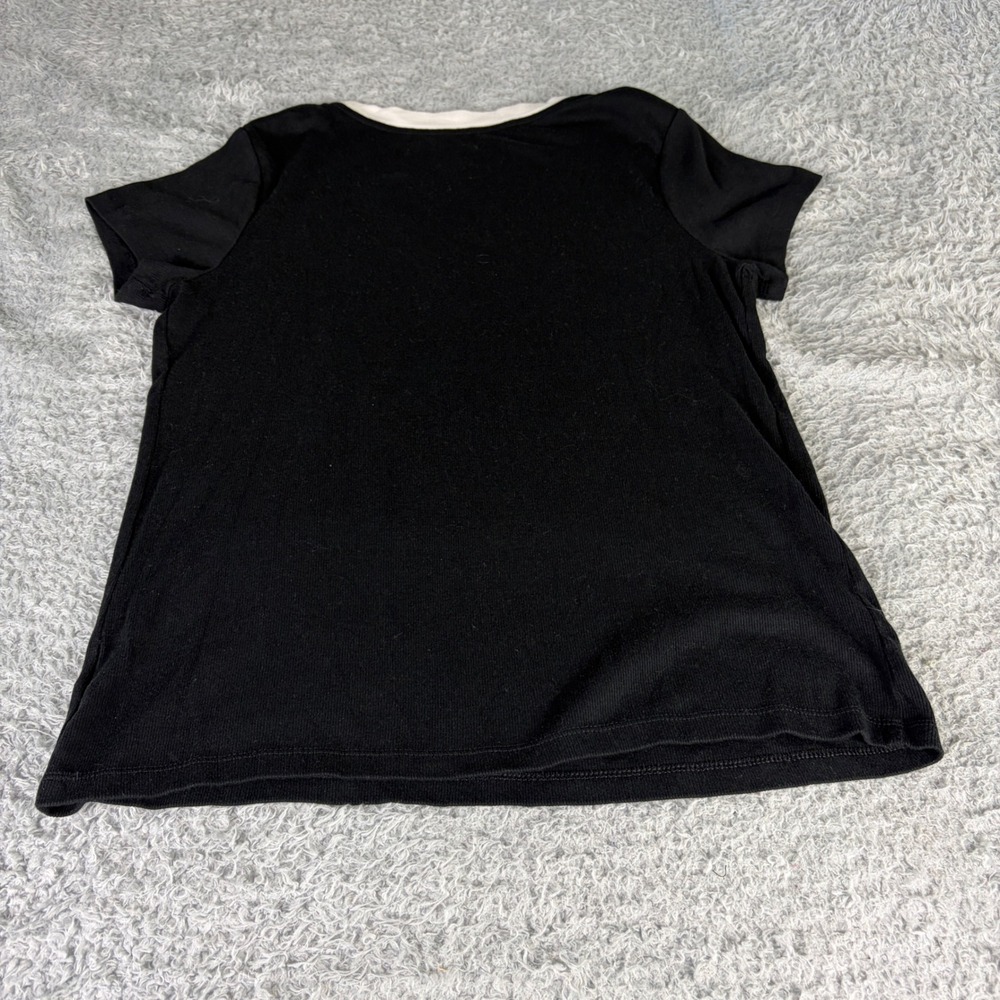 A New Day Womens Black Ringer Tee Ribbed Short Sleeve Crew Neck Top XX-Large - Picture 8 of 9